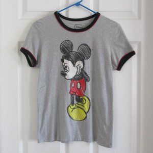 DISNEY "Mickey Mouse" Retro Ringer Type tagless T-Shirt